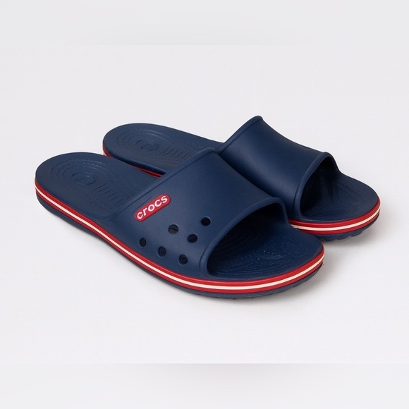 CROCS Shoes - Crocs Crocband Unisex Sandals Black/Dark Blue Red – Men’s 9 / Women’s 11